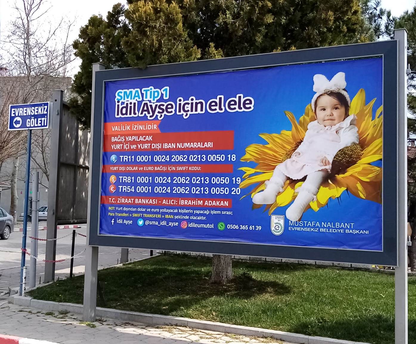 Evrensekiz Belediyesinden SMA hastası minik İdil Ayşe’ye destek.